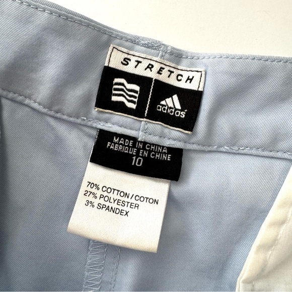 Adidas Women’s Sz 10 Blue Ankle Cropped Casual Performance Pants Cotton Stretch - Picture 6 of 11